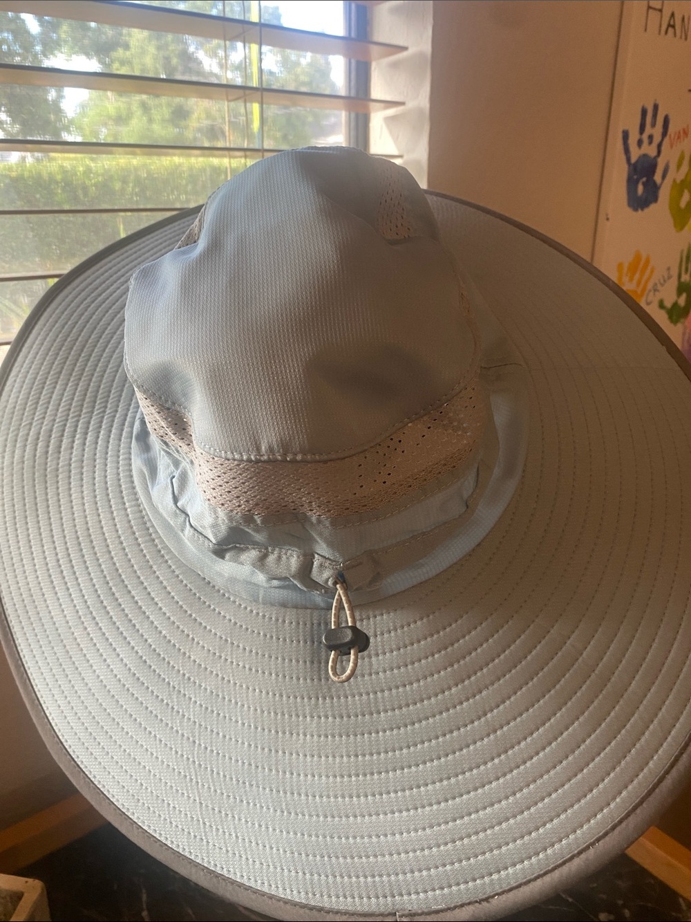 Men's Wide-Brim Sun Hat in Light Gray — Breathable UPF Protection